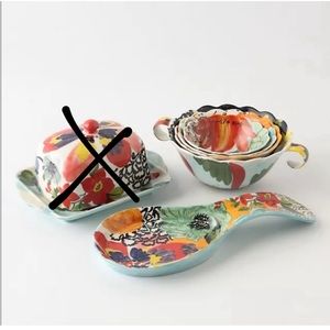 Anthropologie painted amaryllis set spoon and cups only
